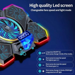 پایه خنک کننده لپ تاپ کول کولد RGB مدل F13
